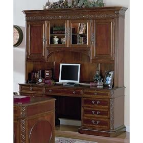 Mahogany Computer Credenza with Hutch Mahogany by Liberty Furniture