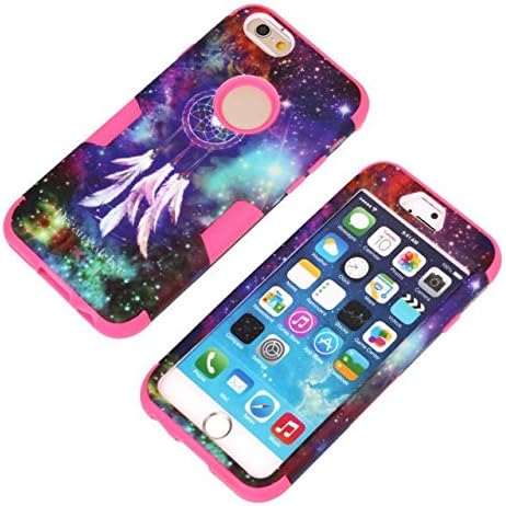 iPhone 6 Plus Case, XYUN (TM) Apple iPhone 6 Case 5.5 inch Armorbox Dual Layer Hybrid Full-body Protective Case Included a XYUN Mobile Phone Cleaner Dust Plug Gift - Hot Pink Dream Catcher Design