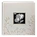 Pioneer Embroidered Scroll Fabric Frame Cover Photo Album, Ivory on Ivory