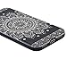LONTECT haed iPhone 7 Case- Art Floral Slim Cover Hard Shell- Soft TPU- Dual Layer Shockproof- Black/White