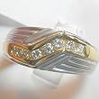 14K Two-Tone Gold Diamond Man's Ring