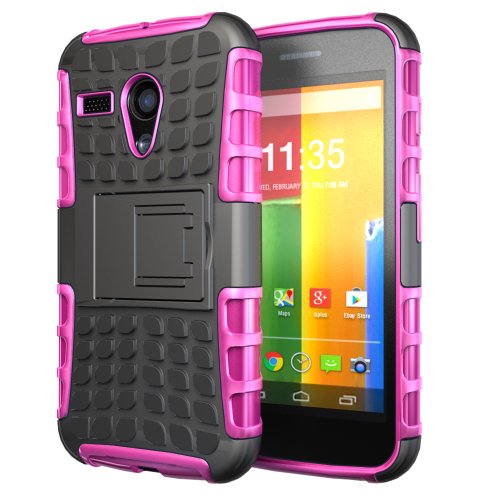 Hyperion Motorola Google Moto G (Gen1) Phone Explorer Hybrid Protective Case/Cover (Compatible with All Moto G Models) **Hyperion Retail Packaging** [2 Year Warranty] (EXPLORER, PINK)