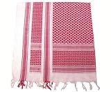 PLO Pali Tuch mit Fransen ca. 115x110cm rot-weiss