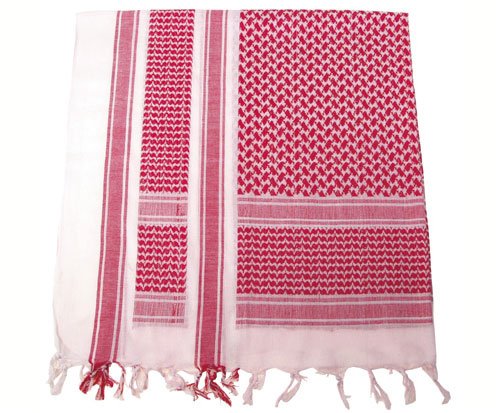 PLO Pali Tuch mit Fransen ca. 115x110cm rot-weiss
