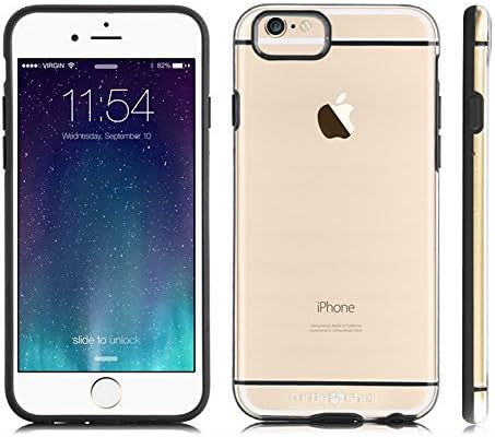 iPhone 6 Clear Case, Turtle Shell™ [Ice Shell] iPhone 6 (4.7") Clear Hybrid with TPU Rubber Bumper, Slim Fit (TS-I-100-DG) (Clear / Dark Gray)