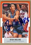 Ryan Hollins Autographed/Hand Signed Basketball Card (Charlotte Bobcats) 2008 Fleer #73