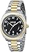 August Steiner Men's AS8160TTG  Cushion and Round Black Dial Three Hand Quartz Movement Two Tone Bracelet Watch