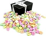 NECCO Large Classic Sweethearts Conversation Hearts, 3 lb Bag in a BlackTie Box