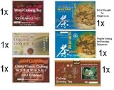 PierMall's Joy of Green Tea # 2 - Super Wulong Sampler (Wuyi, Min-nan, Organic, Slimming Oolong) Value Pack - 6 Boxes, 520 Tea Bags! + 1 Free Pack of Ramune Candy!