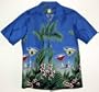 Floating Martini Men's Hawaiian Aloha Shirt in Royal Blue