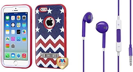 Combo pack MYBAT Stars-wave/Red VERGE Hybrid Protector Cover (with Stand) for APPLE iPhone 6 And MYBAT Purple Stereo Handsfree (745) (with Package) for APPLE The new iPad APPLE iPhone 4S/4 APPLE iPad 2 APPLE iPod touch (4th generation) APPLE iPad APPLE iPod nano (6th generation) APPLE iPod shuffle (4th generation) APPLE iPhone 3GS/3G APPLE iPod touch (3rd generation) APPLE iPod nano (5th generation) APPLE iPhone 5S/5 APPLE iPod touch (5th generation) APPLE iPad Mini APPLE iPod nano (7th generati