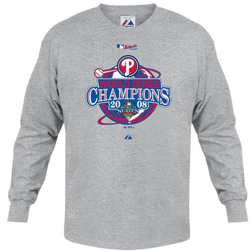 Buy Philadelphia Phillies 2008 World Series Champions Official Team Clubhouse Long Sleeve T-Shirt by Majestic