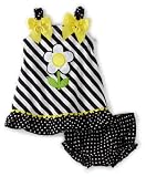 Youngland Baby-girls Infant Sleeveless Sundress With Daisy Applique And Diaper Cover