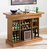 All In One Game Table/Bar Unit with Wine Rack Oak Finish