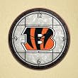 Cincinnati Bengals 12in Art Glass Clock NFL Football Fan Shop Sports Team Merchandise