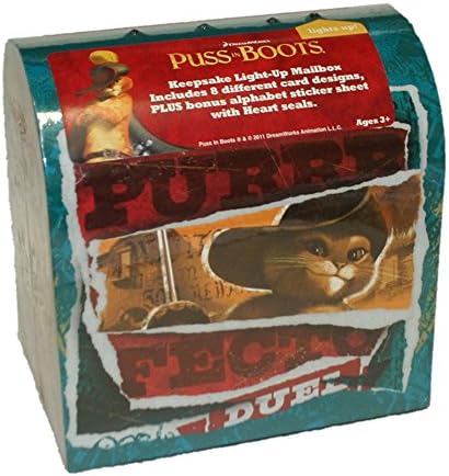 Keepsake Light up Mailbox Puss in Boots 32 Valentine Cards