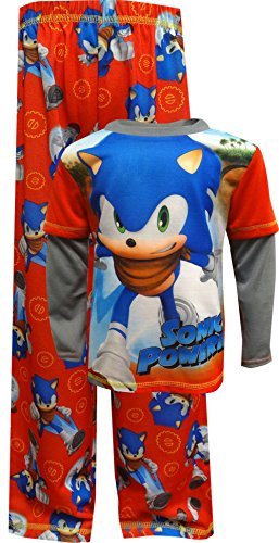 Sonic Boys' Big Boys' 2pc Sleepwear Set, Red, Small (6/7)