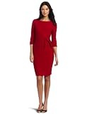 Donna Morgan Women's 3/4 Sleeve Side Tie Dress, Lacquer, 14 US