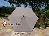 Lawn & Patio - 9ft Umbrella Replacement Canopy 6 Ribs in Taupe (Canopy Only)