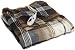 Biddeford Heated Plush Throw, Camel Plaid