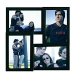 Nexxt by Linea Array Multi-Level Tabletop or Wall-Mount Frame, Holds 4 4-Inch-by-6-Inch Photos, Black