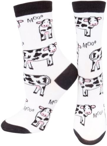 Animal World - Cows Moo All-Over Youth Socks - Medium White