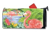 PINK FLAMINGO tropical bird miami MAILBOX COVER wrap banner outdoor outside home decor - B000N2YUNS