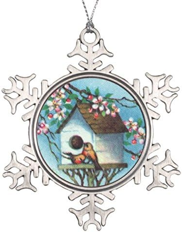 Follies Christmas Vintage Birdhouse Snowflake Pewter Christmas Ornament