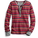Waffle-Knit Striped Henley