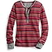 Waffle-Knit Striped Henley