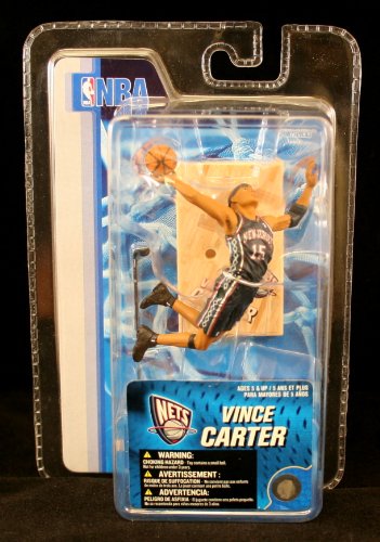 VINCE CARTER / NEW JERSEY NETS * 3 INCH * McFarlane's NBA Sports Picks Series 4 Mini Figure & Display Base