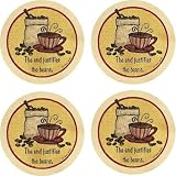 Kitchen & Housewares : Set of Four The End Justifies the Beans Occasions Drink Coasters - Style VTR15