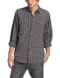 Modern Culture Men's Plaid Woven Shirt with Graphic on Back