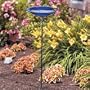 In-Ground Blue Glass Bird Bath