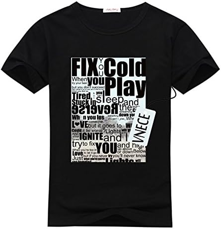 VNECE Custom Coldplay Women's 100% Cotton Tshirt, DIY Short Sleeve T Shirt Large