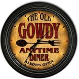 Gowdy 's Family Diner Black Cascading Pub Style Wall Clock