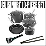 Cuisinart Chefs Classic Nonstick Hard-Anodized 10-piece Cookware Set With Kuhn Rikon Utensil Outfit