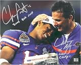Chris Leak & Urban Meyer Dual Autographed Florida Gators National Championship 8x10 Photo