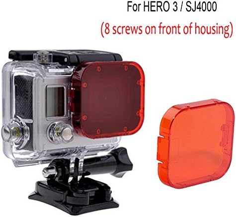 GoPro Hero 4 Red Filters,Hero 3 Plus/3 Dive Red Filter,SJ4000 Red Filter and Action Camera Snorkel Red Filter, Shallow Water Red Filter Lens for Other Sport Cameras