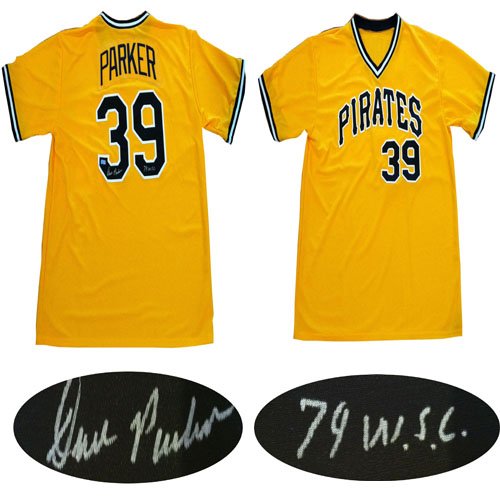 Signed Dave Parker Pirates 1979 World Series Jersey Mounted COA Always a fan favorite. Parker won the 1979 World Series with the Pittsburgh Pirates, their last World Series title. Parker won the 1978 NL MVP and was a 7x All-Star. Jersey comes with Mounted Memories certificate of authenticity and numbered hologram verified at Mounted Memories' website. Mounted Memories is one of the largest memorab