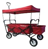 EasyGoWagon Folding Collapsible Utility Wagon Fits in Trunk of Standard Car, Red