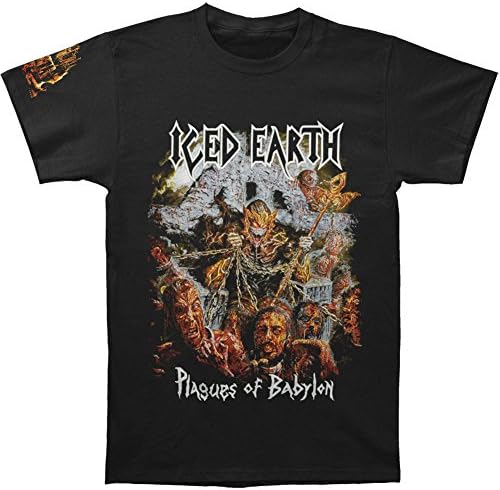 Iced Earth Men's Plagues Of Babylon - 2014 Dates T-shirt XXX-Large Black