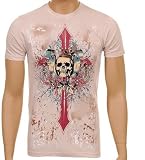 Ring of Fire Holy Cross and Skull 100% Cotton Adult T-Shirt - Clearance Sale !