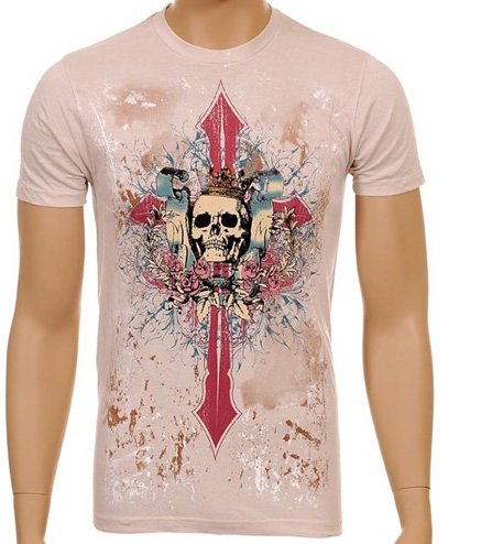 Click here to buy Ring of Fire Holy Cross and Skull 100% Cotton Adult T-Shirt.