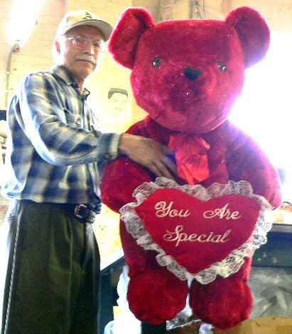 51qE03V0FYL LARGE 36 BIG SOFT RED SPARKLE TEDDY BEAR HOLDING PLUSH RED HEART EMBROIDERED WITH THE WORDS YOU ARE SPECIAL   AMERICAN MADE IN THE USA AMERICA