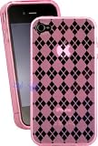 GTMax Hot Pink Plaid Checker Gel Skin Cover Case for Apple iPhone 4 4G 16GB / 32GB 4th Generation