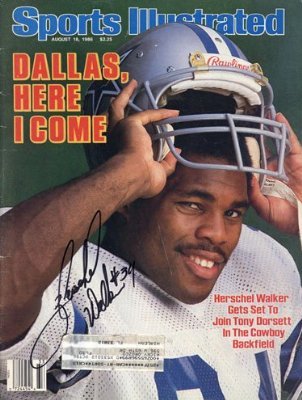 Herschel Walker Autographed / Signed Sports Illustrated Magazine - Aug. 18, 1986 - Dallas Cowboys