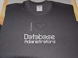 I Love Database Administrators - Ladies Short Sleeve Gildan g640l Rhinestone Shirt