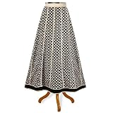 Paneled Black And Beige Print Long Skirt (Petite, Tall & Misses Sizes XS-3X)