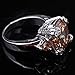 YAZILIND 12mm*12mm Round Cut Champagne Created Morganite Silver Plated Ring